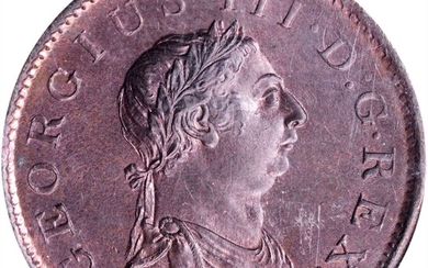 GREAT BRITAIN. Penny, 1806. Soho (Birmingham) Mint. George III. NGC MS-65 Red Brown.