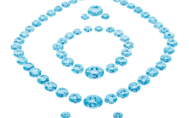 Gemstones: Blue Topaz Parure - 303.46 TCW Brazil Blue...