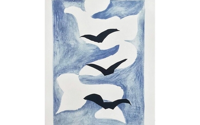Georges Braque, 1882 Argenteuil – 1963 Paris, Drei Vögel mit blauem Himmel, 1958