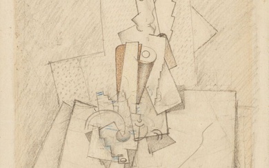 Georges VALMIER (1885-1937) "Abstraction" Crayon et crayon de couleurs sur papier Signé en bas à...