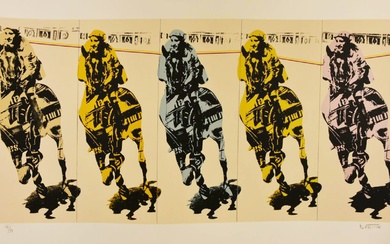 Gianni Bertini (1922 - 2010) TOTIP, 2001 sérigraphie, 150x76 cm ; ex. 46/75 signature, tirage...