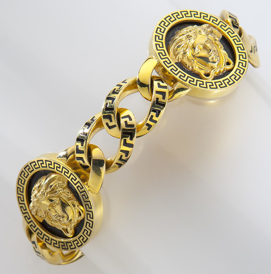 Versace  Gold bangles design Gold jewelry fashion Gold jewelry outfits