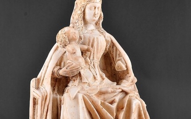 Gil de Siloe Anvers 1440 - 1501 Burgos (et atelier) Vierge assise, Sedes Sapientiae Enthrônée...