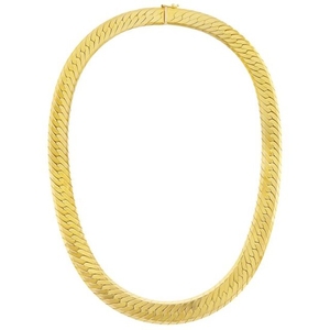 Gold Herringbone Link Necklace