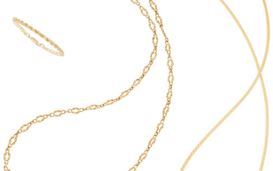 Gold Jewelry Metal: 14k gold Marked: Unoaerre (bracelet only)...