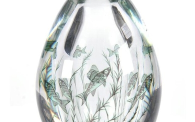 Graal Paperweight Vase Signed Orrefors