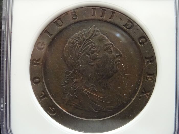 Great Britain - 2 Pence 1797 (Cartwheel) George III in NGC Slab Rare in this condition!