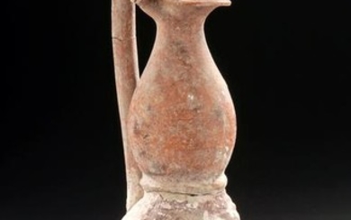 Greek Canosan Polychrome Oinochoe with Female Head