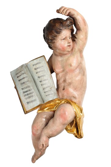 A Large Baroque Putto with Book