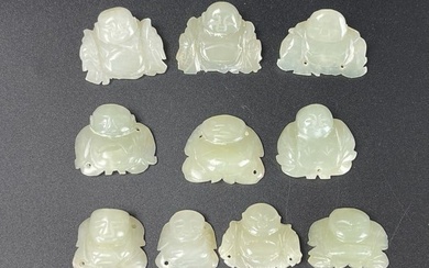 Group of 10 Chinese Hetian Jade Small Figurines