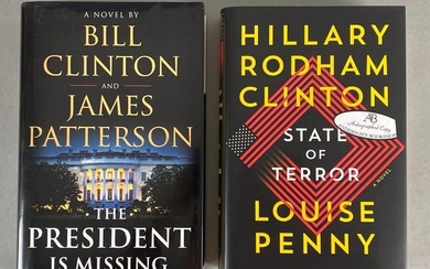 Group of 2 Signed Hillary and Bill Clinton Hardback Books