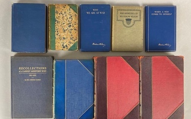Group of 9 Woodrow Wilson Era Books and More with One Signed by Wilson
