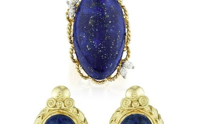Group of Lapis Lazuli Earrings and Ring