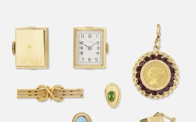 Group of vintage gold jewelry