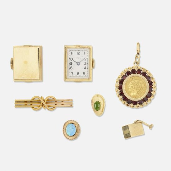 Group of vintage gold jewelry