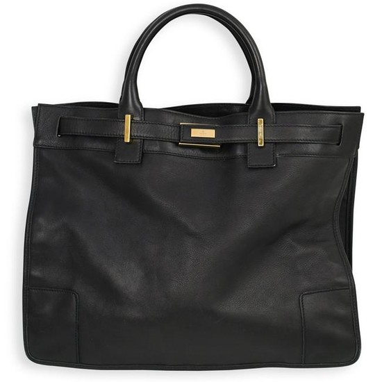 Gucci Black Leather Tote Bag