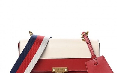 Gucci - Calfskin Queen Margaret Stripe Shoulder Bag White Blue Hibiscus Red Clutch bag