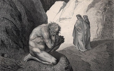 Gustave Dore Plutus (Dante's Divine Comedy Enferno) c. 1880 Woodcut