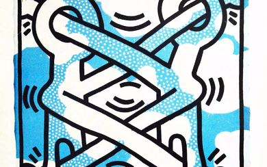 HARING KEITH Keith Haring Nouvelles Images (1985 Peinture Acrylique Bleue)