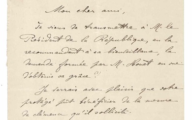 HISTORY - FAURE Félix (1841 - 1899) - Autograph letter signed