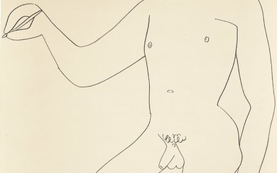 HOMME NU DEBOUT DESSINANT, Pablo Picasso