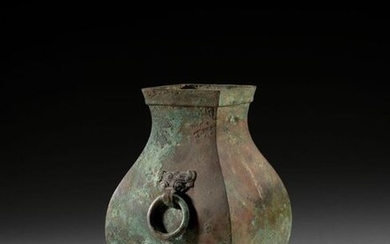 HU VASE IN BRONZE, China, Han period (206 BC -...