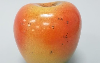 Hans Hedberg signed ceramic apple approx. 8" x 8"