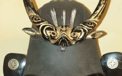 Helmet, Mask (2) - iron - "Hineno Zunari kabuto". - Japan - Edo