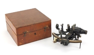 Henry Hughes & Son sextant, housed in a mahogany case, numbe...