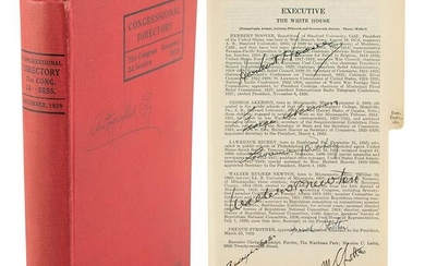 Herbert Hoover and White House Staff Signed