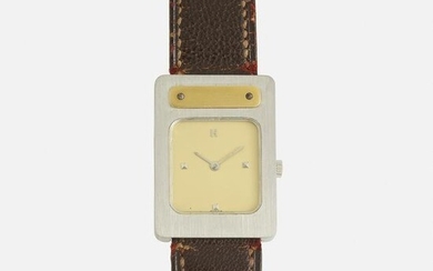 Hermes, 'Tank' stainless steel wristwatch