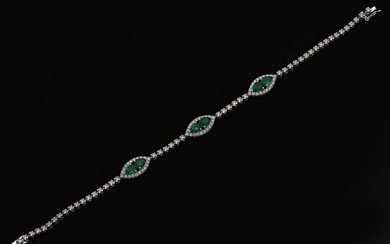 Hochfeines kolumbianisches Smaragd-Brillant-Armband