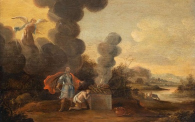 Hollandse School, manier van David Colijns (18e eeuw), Abraham offert Isaac