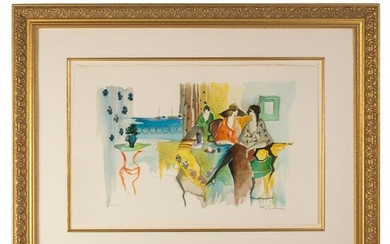 Isaac Tarkay 1935-2012 LE Seaside Cafe Lithograph
