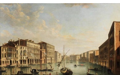 Iseppo Facchinetti, auch genannt „Domenichini“, 1717 Venedig – vor 1767, VEDUTE DES CANAL CRANDE MIT DER CA‘FOSCARI UND DEM PALAZZO MORO LIN