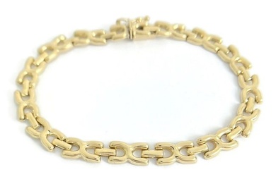 Italian X-Link Chain Bracelet 14K Yellow Gold, 7.5 Inches, 6.5 mm, 7.16 Grams