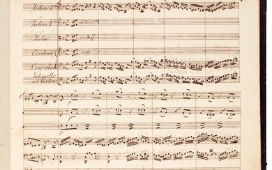 J. S. Bach. Manuscript full score of the Concerto in D minor for Cembalo, BWV 1052, first half of the C19th?