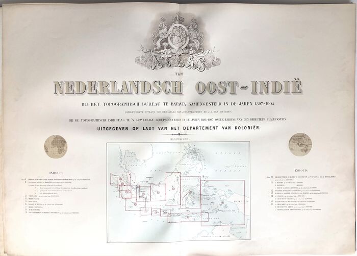 J.W. Stemfoort en J.J. ten Siethoff. - Atlas van Nederlandsch Oost-Indië (..) te Batavia samengesteld in de jaren 1897-1904. - 1898/1907