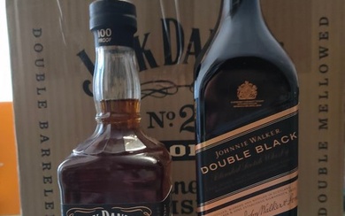 Jack Daniel's, Johnnie Walker - Old No 7 & Double Black - 700ml, 70cl - 2 bottles