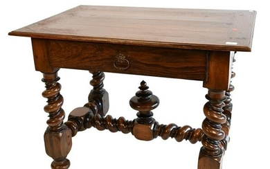 Jacobean Style Center Table, having one drawer, (made
