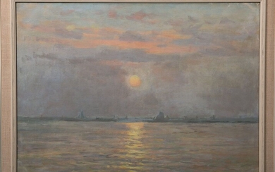 Jacobs, Gerard (1865 - 1958), Côte au coucher du soleil, re. u. sign. u. dat....