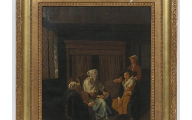 Jan Jozef Horemans (1682-1752/9), Bedroom interior with a ma...