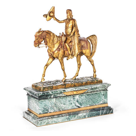 Jean-Léon Gérôme (French, 1824-1904): A rare bronze equestrian figure of 'Napoleon Entering Cairo (Bonaparte entrant au Caire)