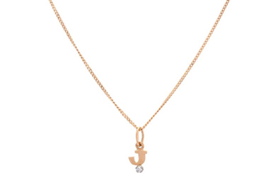 Jewellery Pendant/Chain PENDANT/CHAIN, 18K gold, single cut diamond approx. 0,...