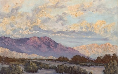 John William Hilton (American, 1904-1983) Oil on Canvas Board, Ca. Mid 20th C., "California Desert