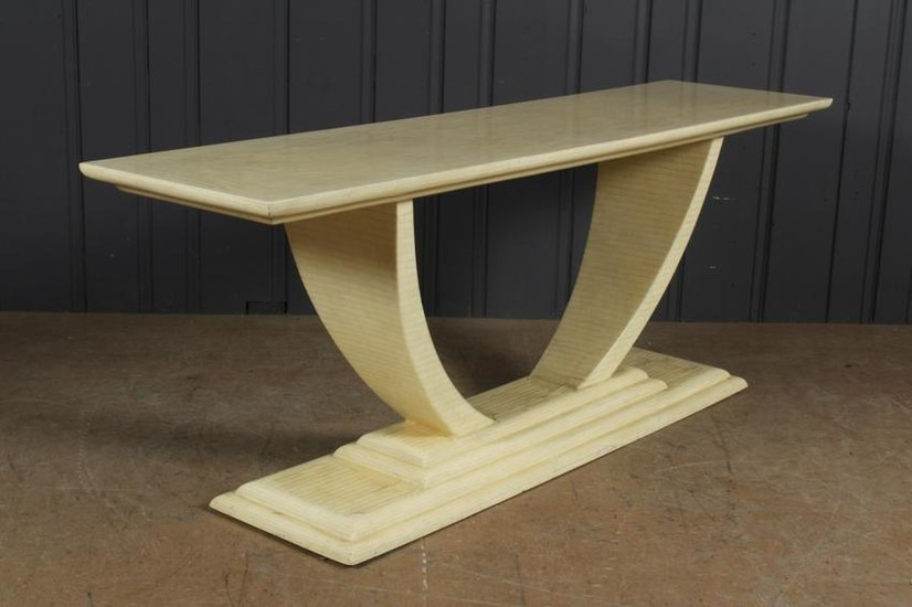 Karl Springer Style Tessalated Console Table