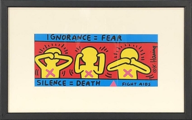 Keith Haring - Fight Aids - 1998 Offset Lithograph