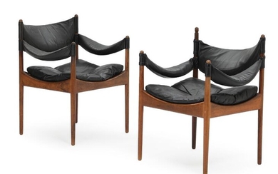 SOLD. Kristian S. Vedel: "Modus". A pair of rosewood armchairs with black leather. Manufactured by Søren Willadsen. (2) – Bruun Rasmussen Auctioneers of Fine Art