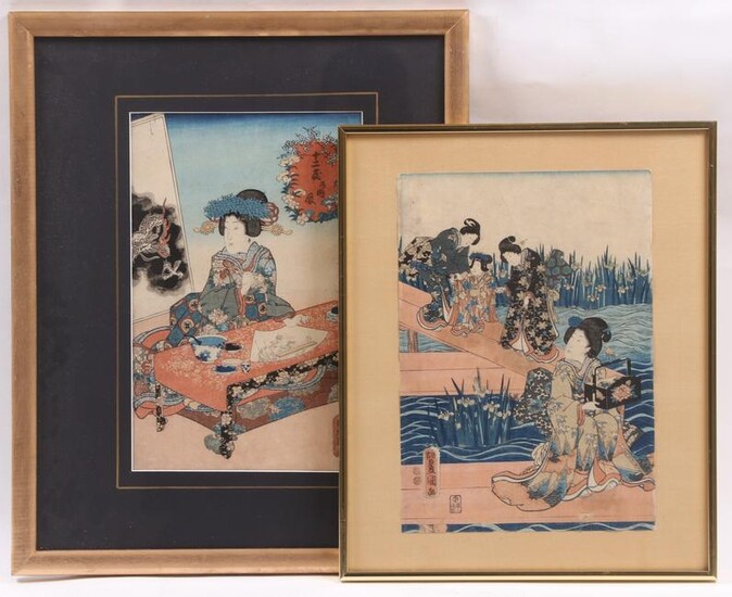 Kunisada Utagawa, Two Woodblock Prints