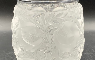 LALIQUE FRANCE Signed Bagatelle Crystal Bird Vase